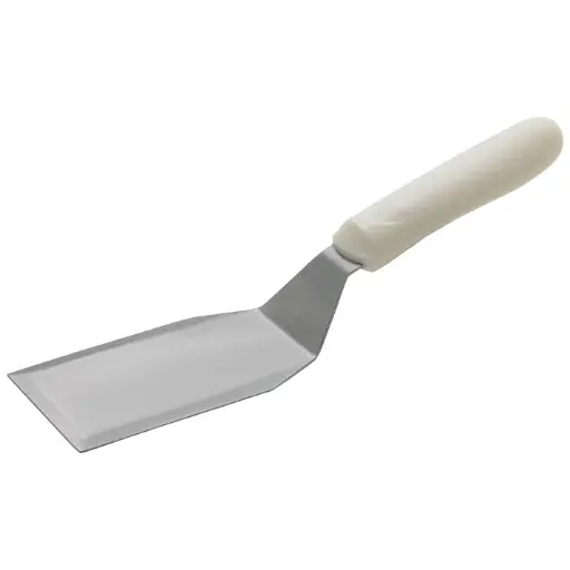 [TWP-61] Hamburger Turner w/Offset, White PP Hdl, 5-1/8" x 2-7/8" Blade