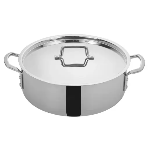 [TGBZ-14] Tri-Gen Tri-Ply Stainless Steel Brazier with Cover - 14 Quart