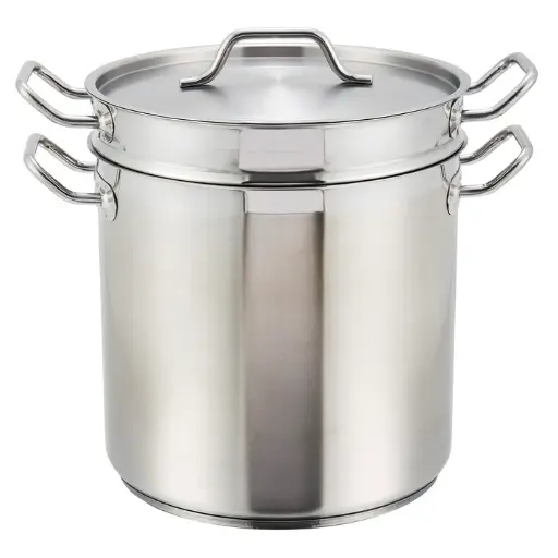 [SSDB-12] Stainless Steel Double Boiler with Cover - 12 Quart