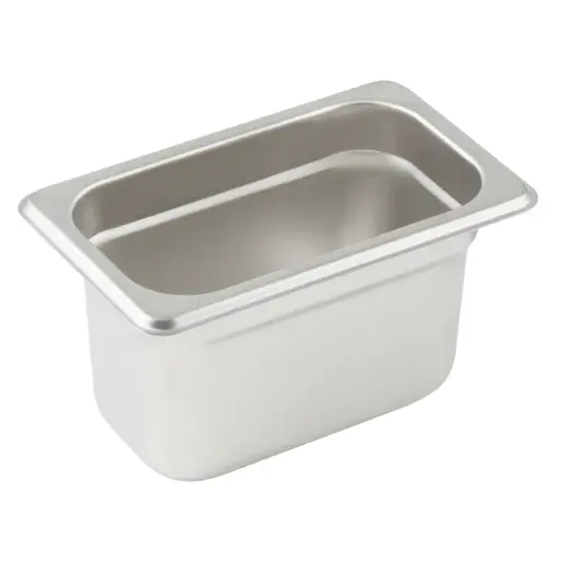 [SPJP-904] Anti-Jam Steam Pan, 23 Gauge Stainless Steel - 1/9, 4" SKU: SPJP-904