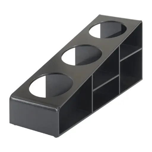 [SBO-3C] Syrup/Condiment Bottle Organizer, 3-Compartments, Black