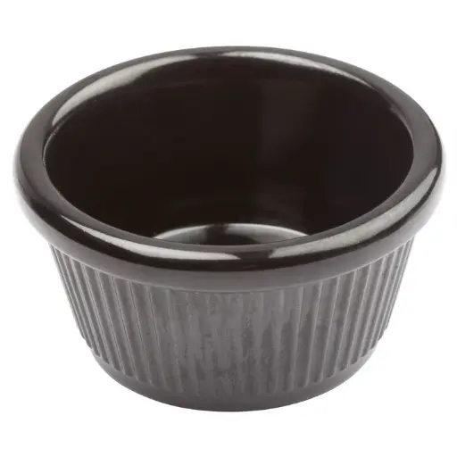 [RFM-2K] Melamine Ramekin, Fluted - Black, 2 oz