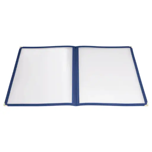 Book-Fold Double Panel Menu Cover - Blue, 9-3/8 x 12-1/8
