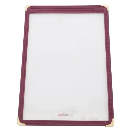 [PMC-5U] Single Pocket Menu Cover - Burgundy, 6-3/8 x 9-3/8