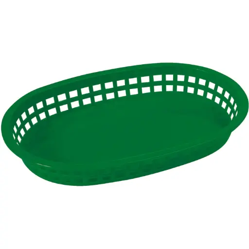 [PLB-G] Oval Platter Baskets, 10-3/4" x 7-1/4" x 1-1/2" - Green