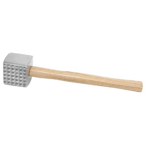 [MT-4] 2-Sided Meat Tenderizer, Aluminum with Wooden Handle