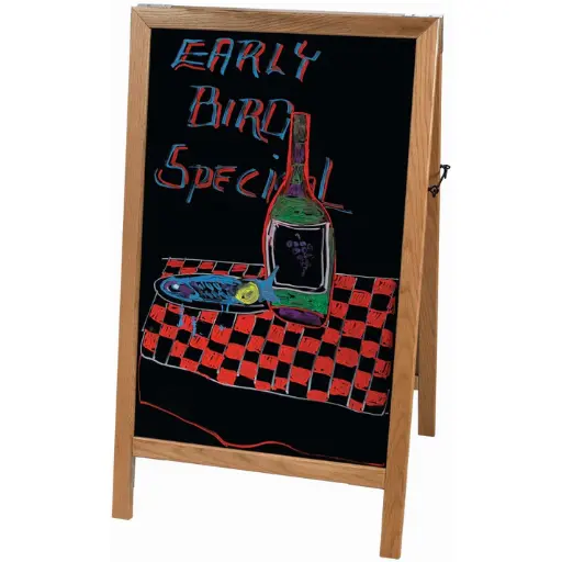 Dual-Sided Sidewalk A-Frame Marker Board - Oak, 26-1/4" x 45"