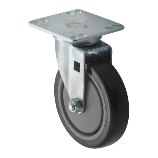 [CT-33] Universal Plate Caster Set, 3-1/2" Square Plate, 5" Wheels