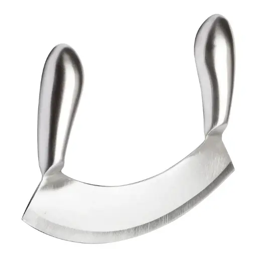 [KCC-3] Single Blade Mezzaluna Knife, Stainless Steel