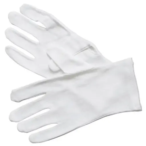  White Cotton Service Gloves - Large