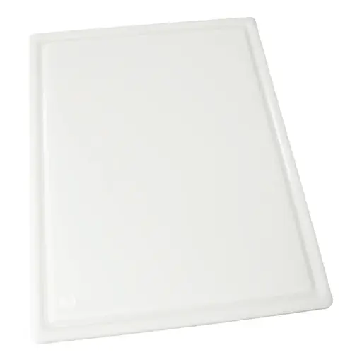 [CBI-1520] White Cutting Board with Channel - 15 x 20 x 1/2