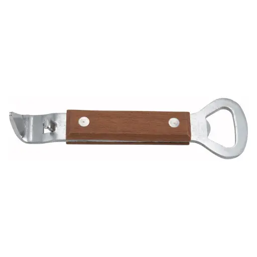 [CO-303] 7" Can Tapper/Bottle Opener, Stainless Steel with Wooden Handle