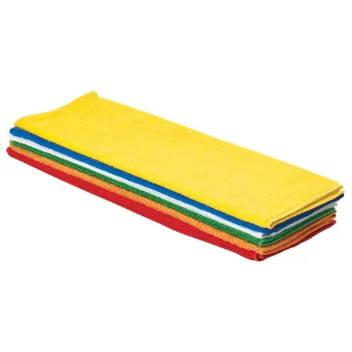 [BTM-16AC] Microfiber Towel, 16" x 16", 6 Pack - Assorted