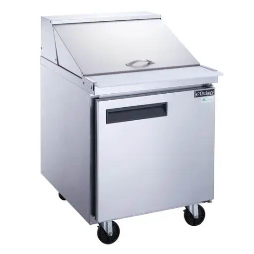 1-Door Commercial Food Prep Table Refrigerator in Stainless Steel with Mega Top