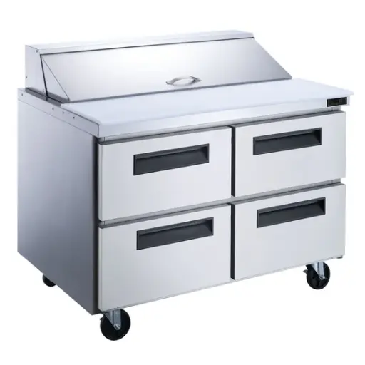 [DSP48-12-D4] 4-Drawer Commercial Food Prep Table Refrigerator in Stainless Steel