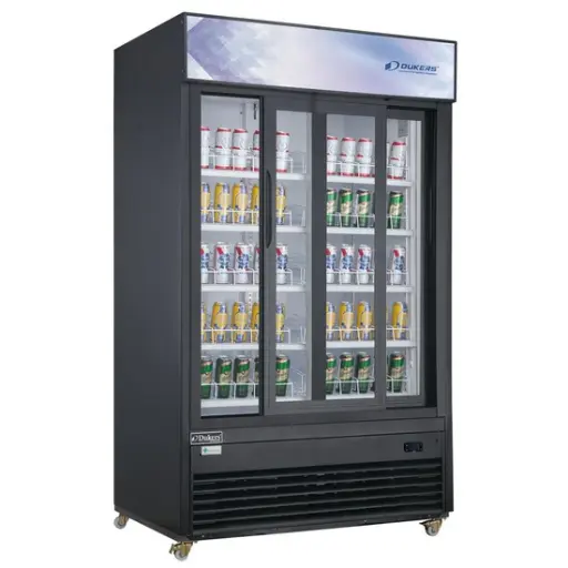 [DSM-40SR] Commercial Glass Sliding 2-Door Merchandiser Refrigerator in Black