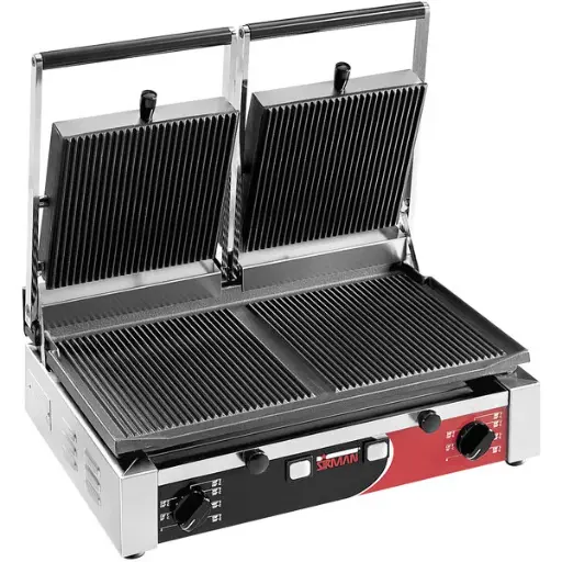 [PD RR-RR] Sirman Double Panini Grill w/ Grooved Plates 