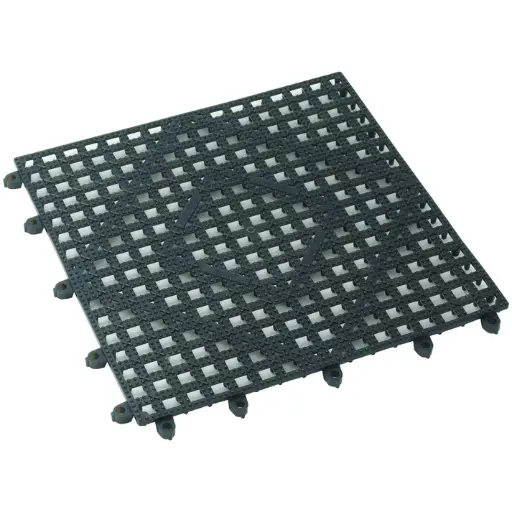 [BML-12K-SV1] Bar Mat, Interlocking, 12" x 12"  / Dark Smoke
