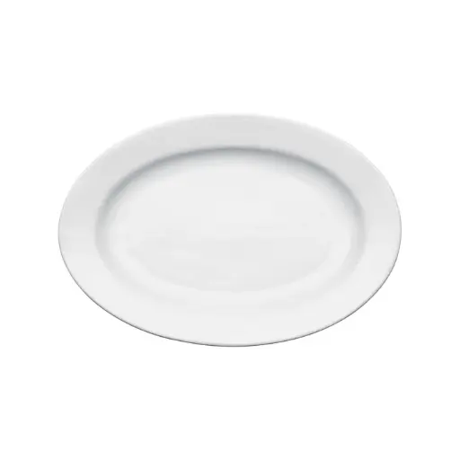 [BPO-18-SV1] Birkhall Oval Platter With Rolled Edge, White Porcelain, + / 18" L
