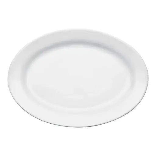 [BPO-20-SV1] Birkhall Oval Platter With Rolled Edge, White Porcelain, + / 20" L