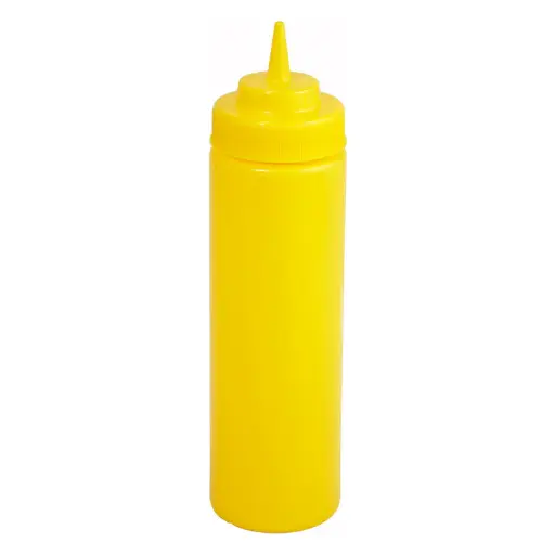 [PSW-24Y-SV1] 24oz Squeeze Bottles, Wide Mouth, 6pcs/pk / Yellow