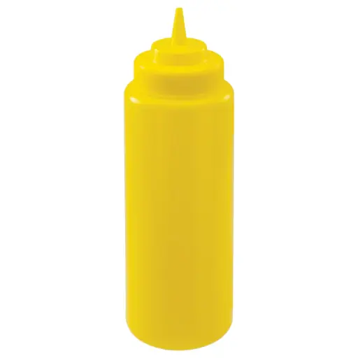 [PSW-32Y-SV1] 32oz Squeeze Bottles, Wide Mouth, 6pcs/pk / Yellow