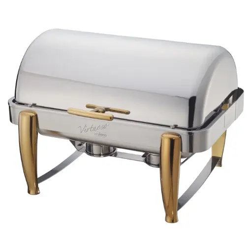 [101A]  Virtuoso Collection 8 Quart Full-size Roll-Top Chafer, Extra Heavyweight / Two-Tone