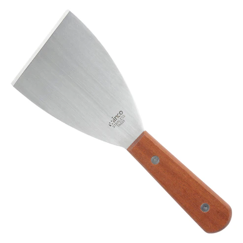 [TN526] Scraper, Wooden Handle, 4-1/2" x 3-1/8" Blade