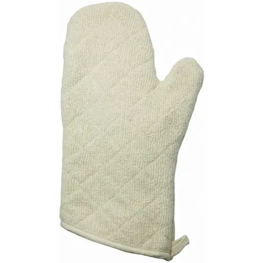 [OMT-13-SV1] Oven Mitt, Terry Cloth, Silicone Lining / 13"