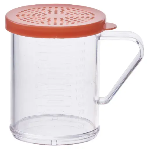 [PDG-10R] 10 oz Dredge Set with 4 Colored Snap-On Lids / Rose