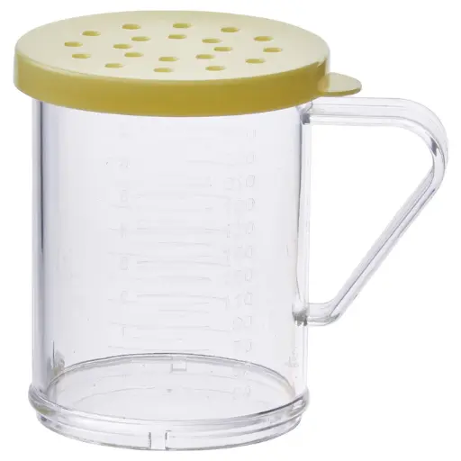 [PDG-10Y] 10 oz Dredge Set with 4 Colored Snap-On Lids / Yellow