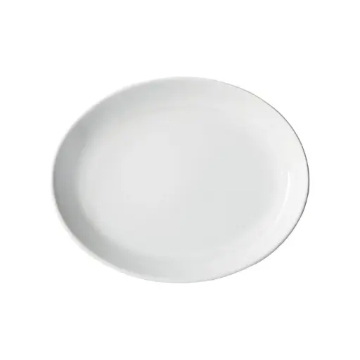 [OKP-105PL-SV1] Brechia Coupe Oval Platter,  White Porcelain, 24 Pieces/Case / 10-1/2"