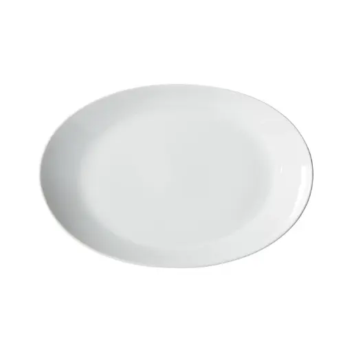 [OKP-11PL-SV1] Brechia Coupe Oval Platter,  White Porcelain, 24 Pieces/Case / 11"