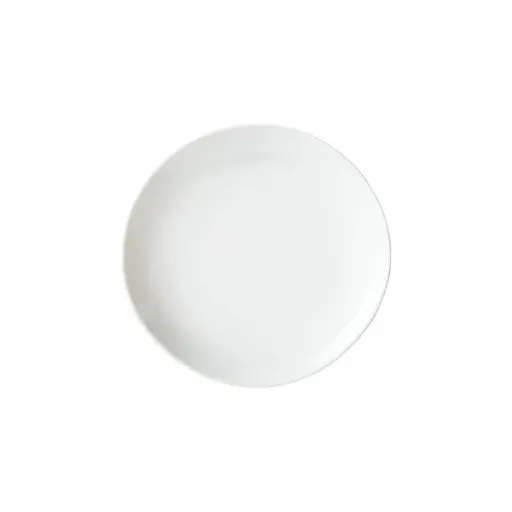 [OKP-9]  Brechia Coupe Plate, White Porcelain, 6 Pieces/Case / 9"