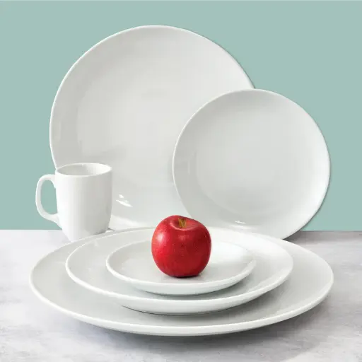  Brechia Coupe Plate, White Porcelain, 6 Pieces/Case / 12"