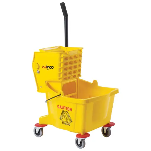 [MPB-26-SV1] Mop Bucket with Side-Press Wringer, Yellow / 26 Qt