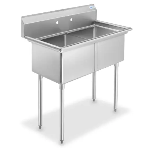 18GA.304S/S Sink, Galvanized Leg and Socket, Plastic Bullet Feet    / 16" x 20" x 12" / 2