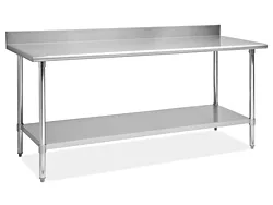 [B5SG2472-SV1] L & J Worktable w/ Backsplash B5SG24 / 72 / 24 / 36