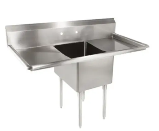 [LJ1821-1RL-SV1] L&J LJ1821-1RL 54" 1 Compartment Sink / 2 Side Drainboards