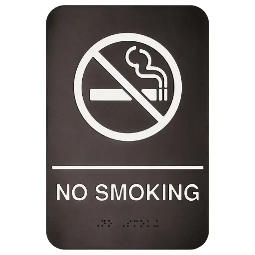 [SGNB-601-SV1] Information Signs with Braille 6" x 9" / No Smoking Area