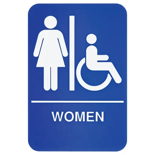 [SGNB-651B-SV1] Information Signs with Braille 6" x 9" / Women/Accessible