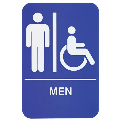 [SGNB-652B-SV1] Information Signs with Braille 6" x 9" / Men/Accessible