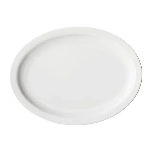  Birkhall Oval Platter with Narrow Rim, White Porcelain, 12 Pieces/Case / 13" L