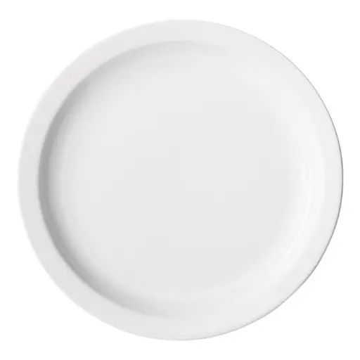 [BPR-725NR-SV1] Birkhall Plate with Narrow Rim, White Porcelain, 12 Pieces/Case / 7-1/4" Dia
