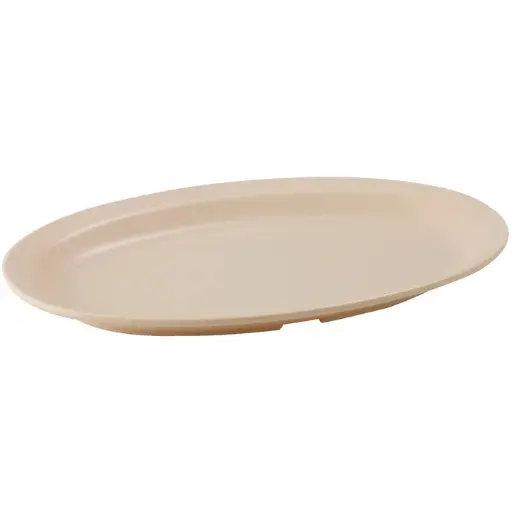 [MMPO-139-SV1] Melamine  Oval Platter - Tan / 13-1/8"x9-1/2"