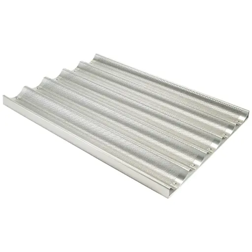 [ABPN-6-SV1] Channel Perforated Non-Stick Baguette Pan / 6 Slots