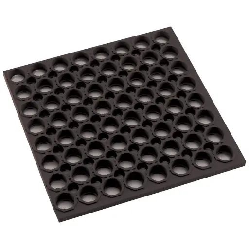[RBMH-35K-R-SV1] Rubber Floor Mat,  Straight Edge - Black, Rolled / black