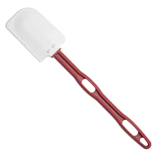 [PSH-14-SV1] Silicone Scraper, Flat Blade, Heat Resistant, Red Handle, NSF / 14"