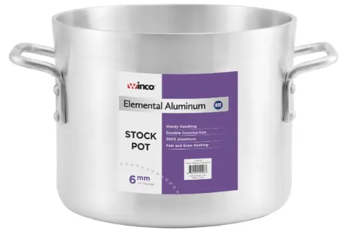 [ALHP-32-SV1] WINCO Elemental Aluminum Stock Pot -6mm- / 32 Qt
