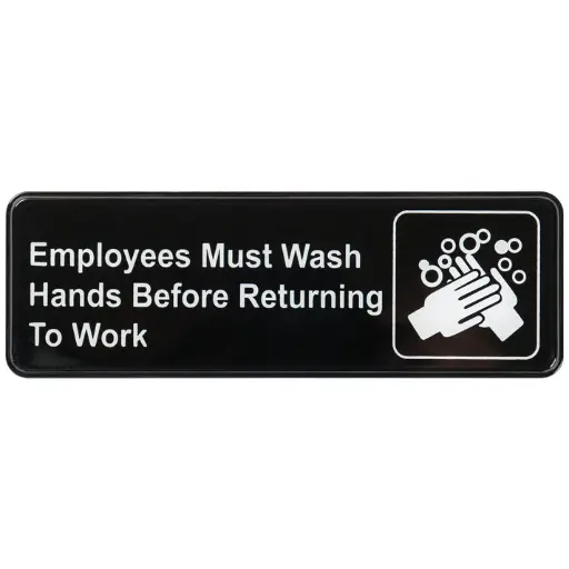 Information Signs 3"x 9" / Employee Must Wash Hands